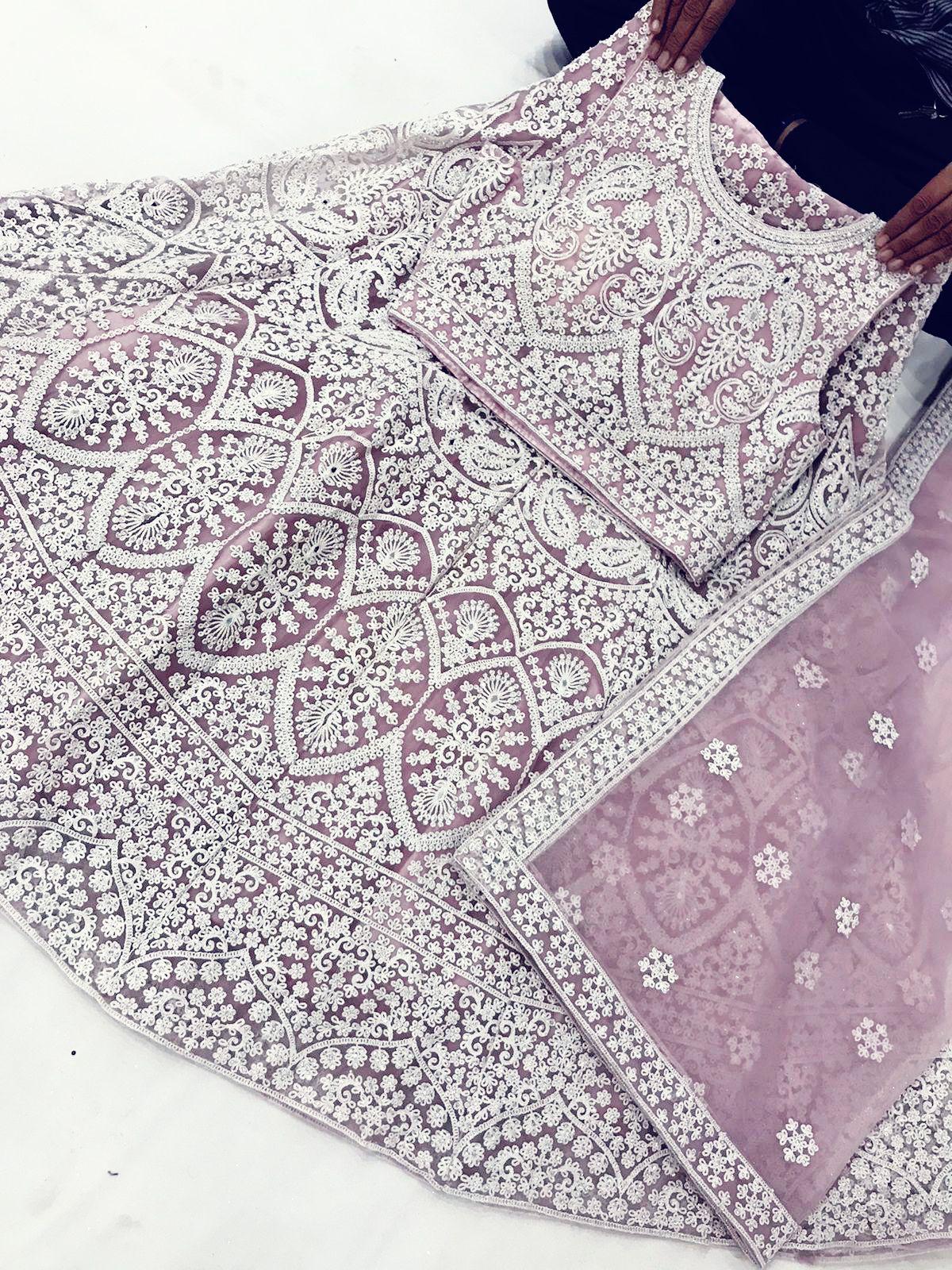 Heavy Lehnga High-neck blouse Pink