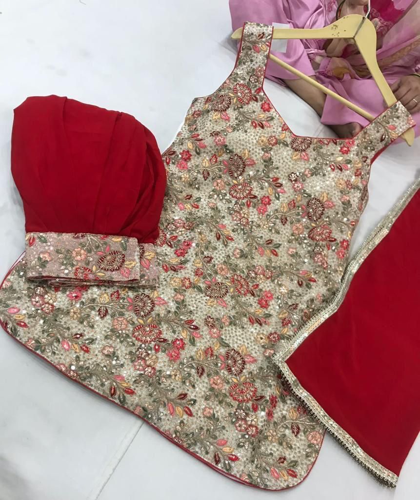 Afghani Salwar suit, sequins Work