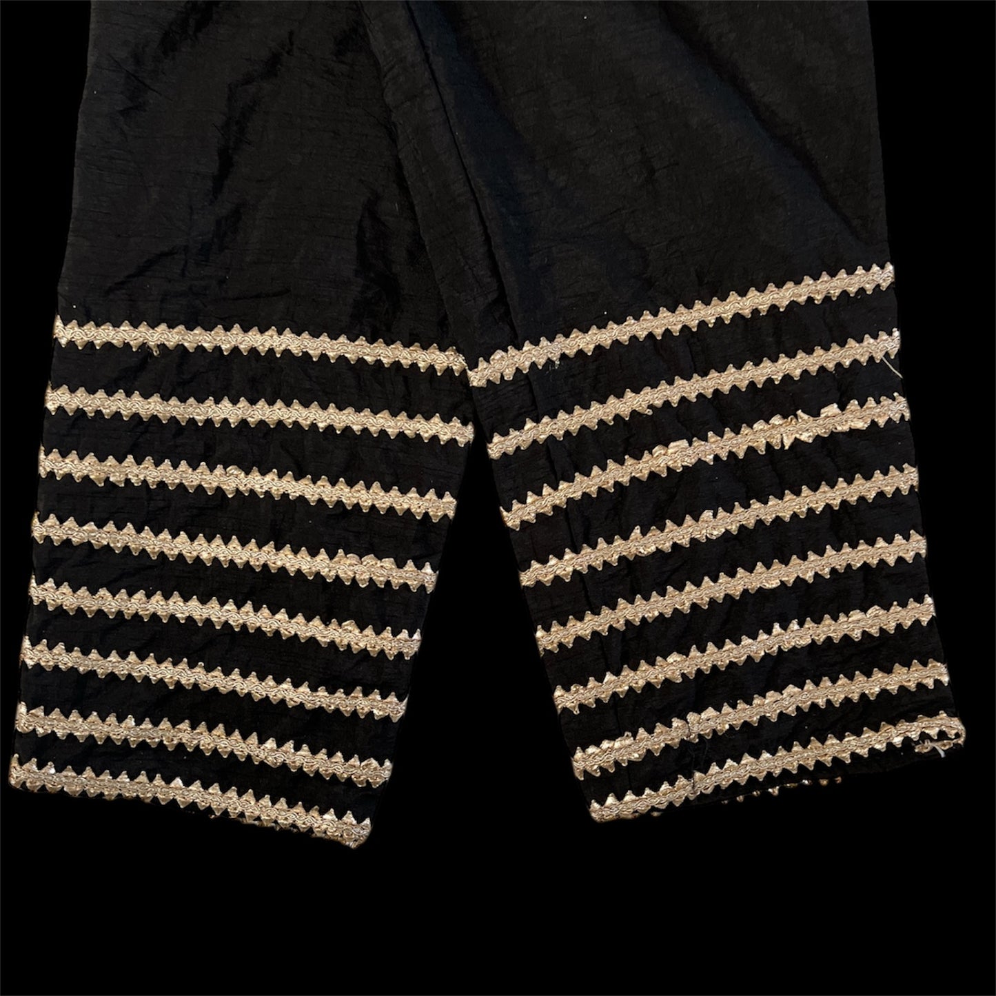 black embroidered trouser suit
