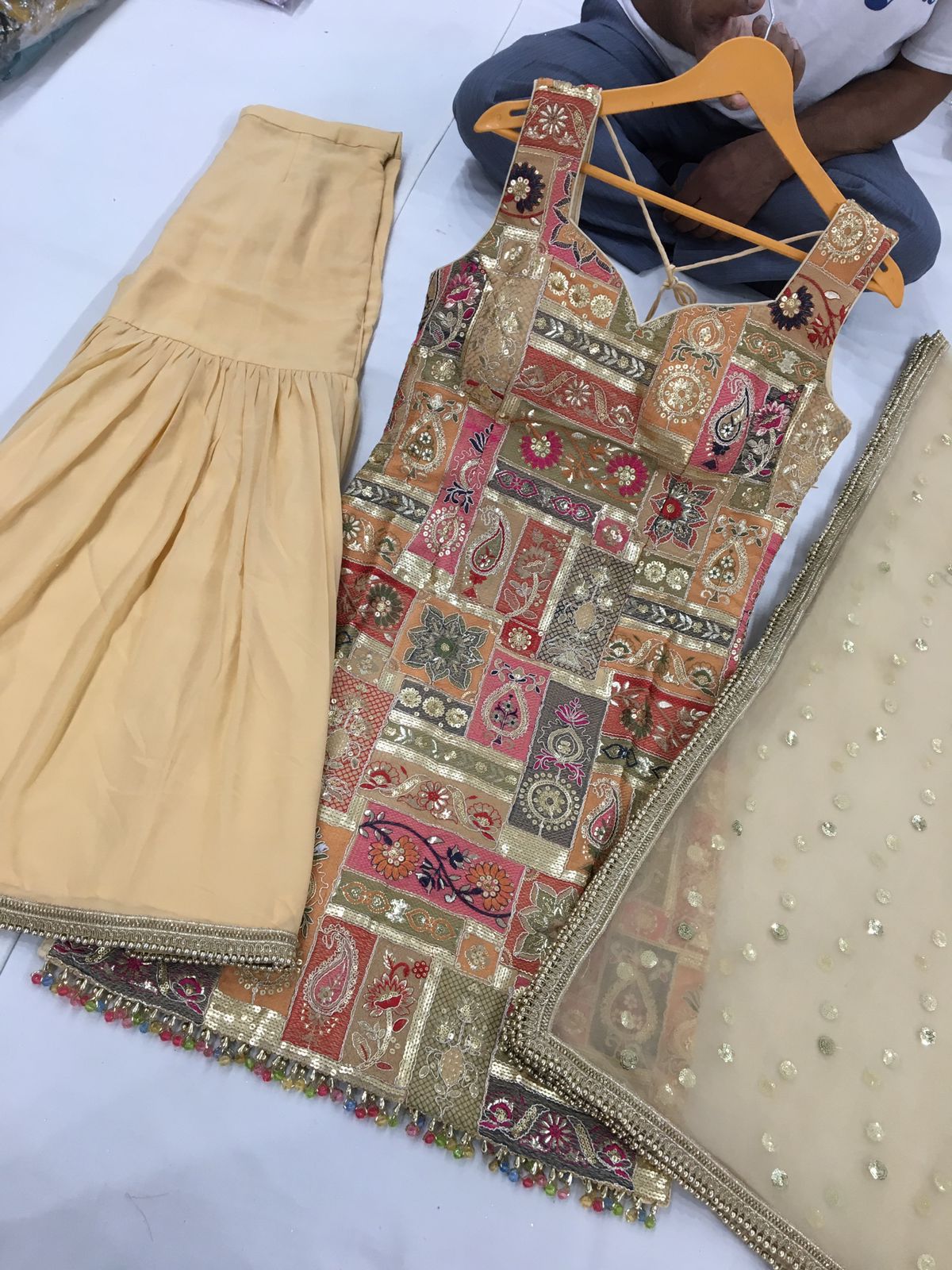 Jaipuri Fabric Sharrara Suit