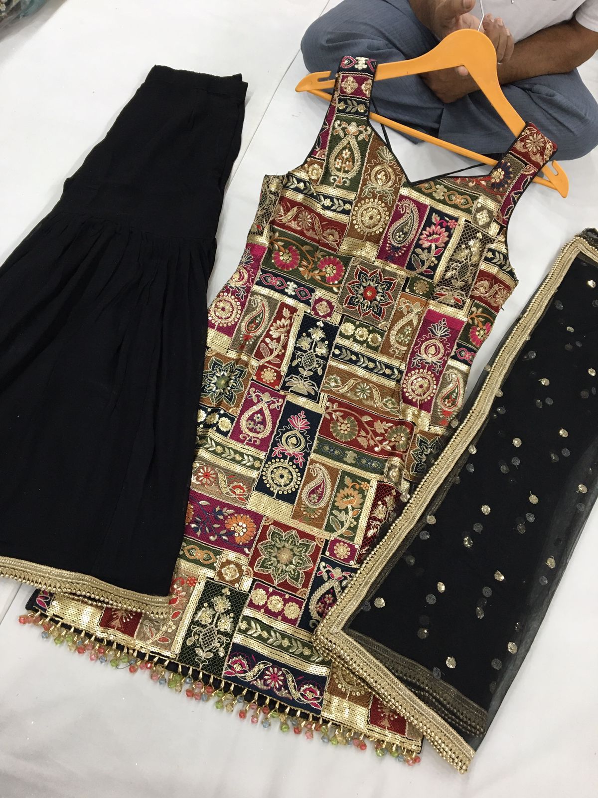 Jaipuri Fabric Sharrara Suit