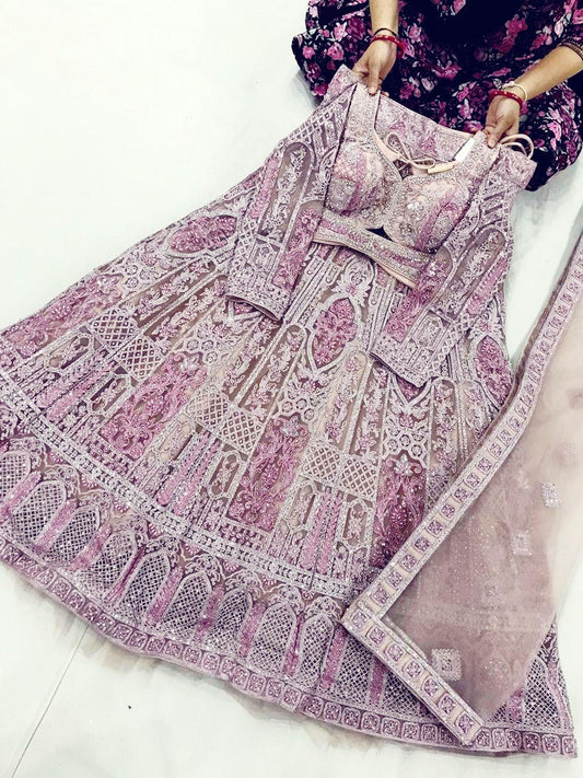 Heavy PartyWare Lehnga with Party blouse Pink