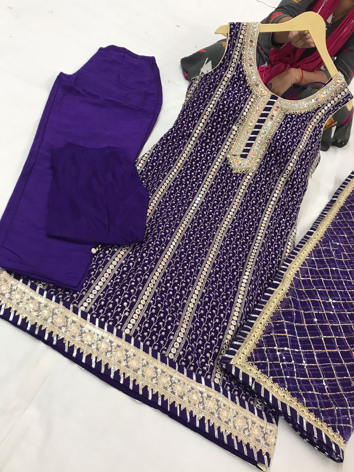 4 piece party-ware trouser suit LaceWork